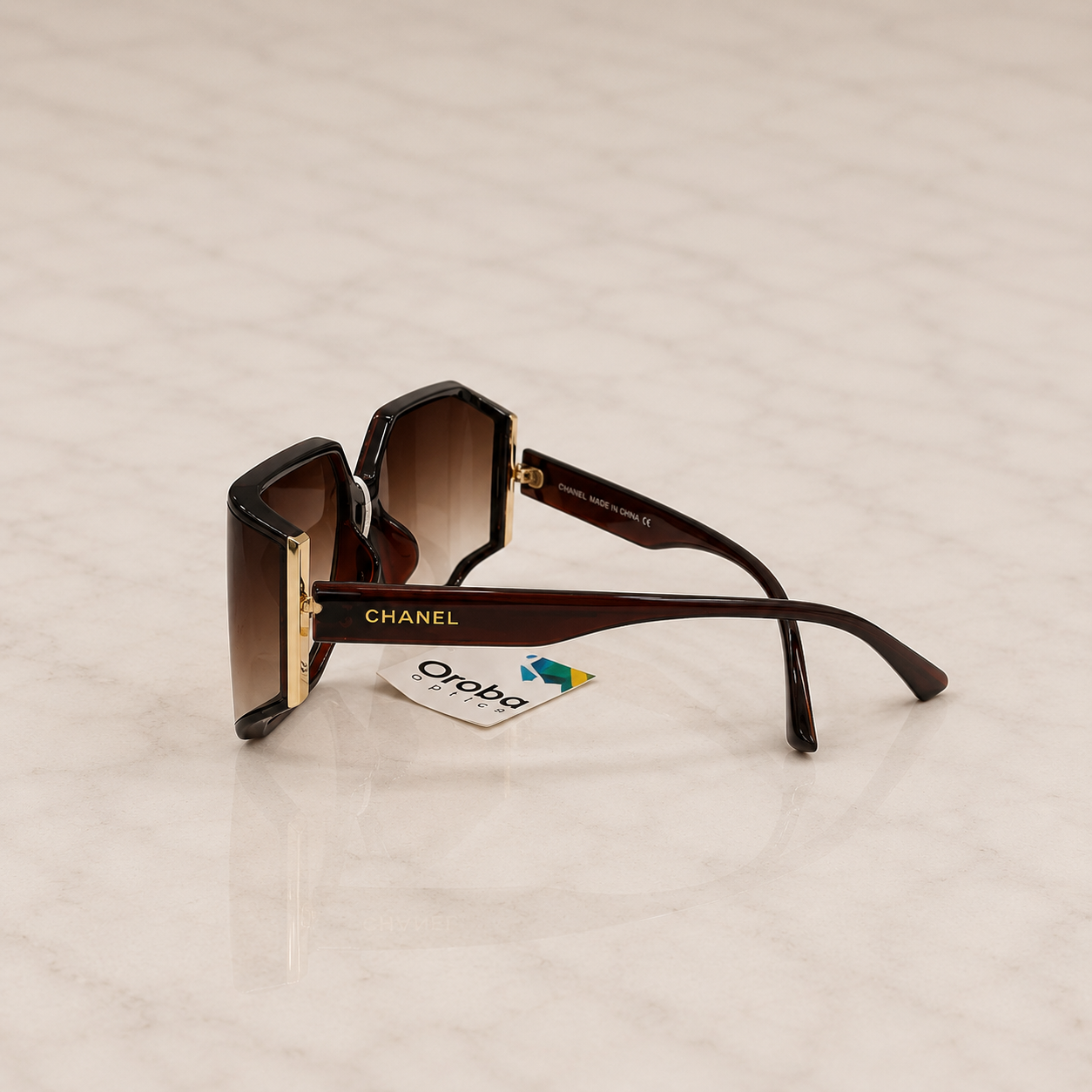 CHANEL Sunglasses Brown