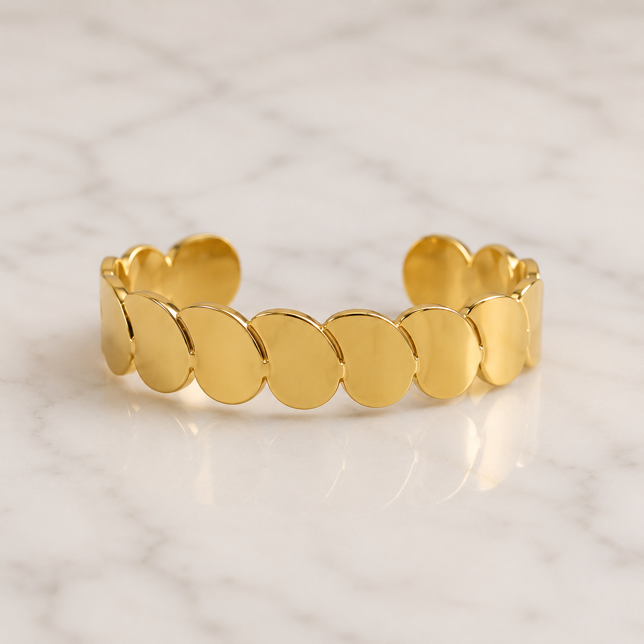 Gold Panther Head & White Bracelet