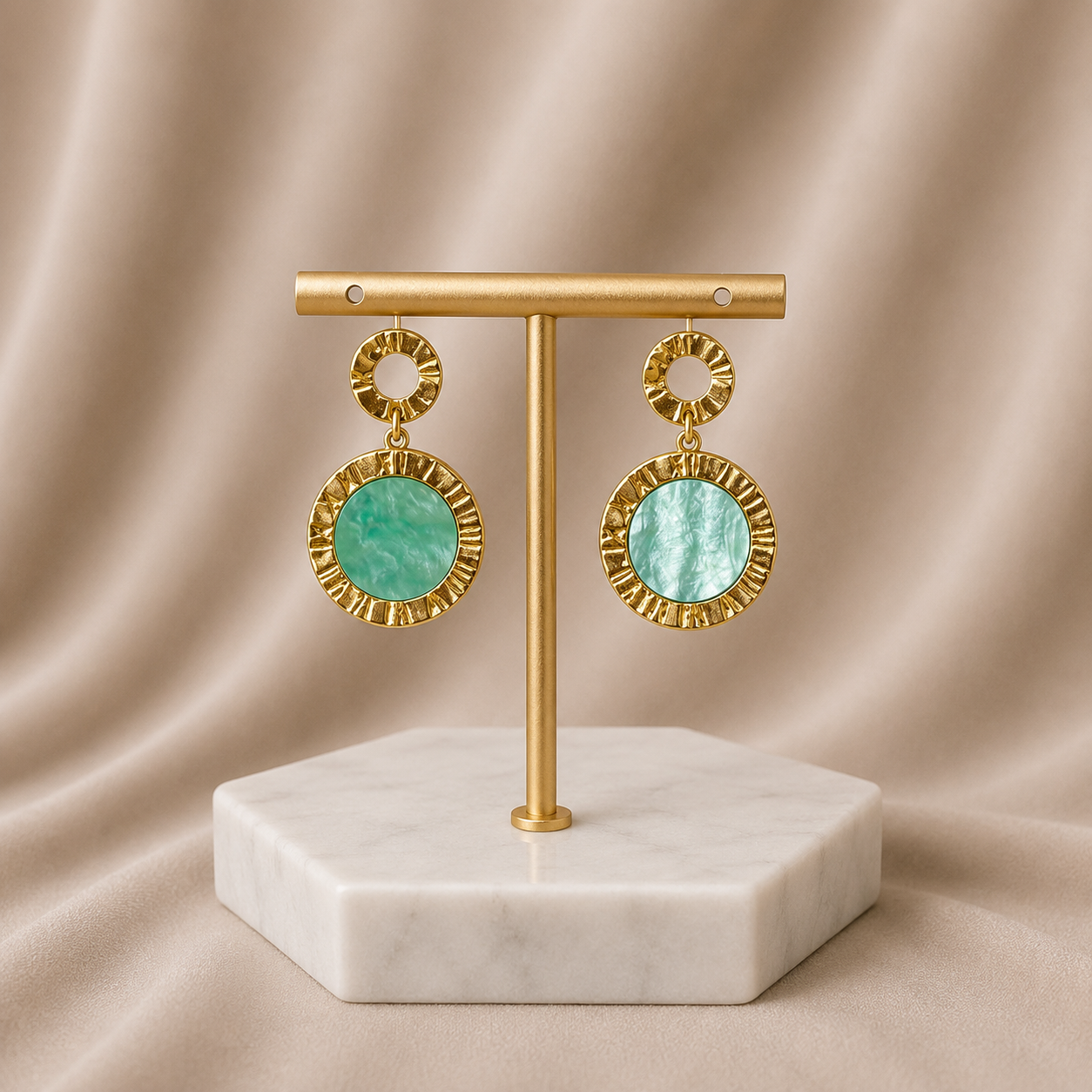 Roman Numeral Turquoise Earrings